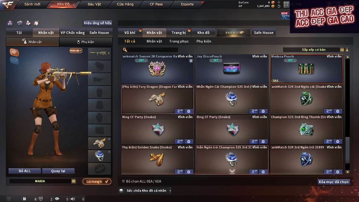 shop acc cf uy tin gia re